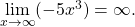 \underset{x\to \text{−}\infty }{\text{lim}}(-5{x}^{3})=\infty .