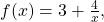 f(x)=3+\frac{4}{x},