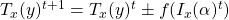 T_x(y)^{t+1} = T_x(y)^t \pm f(I_x(\alpha)^t)