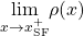 \underset{x\to x_\text{SF}^+}{\lim}\rho (x)