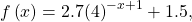 f\left(x\right)=2.7{\left(4\right)}^{-x+1}+1.5,