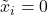 \tilde{x}_i =0