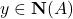 y \in \mathbf{N}(A)