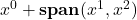 x^0 + {\bf span}(x^1, x^2)