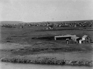 Aerial photo of a small widespread town