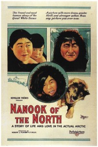 Poster for Nanook of the North with the tagline "A story of life and love in the actual Arctic"