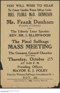 An advertisement for "The Final Suffrage Mass Meeting"