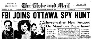 Article titled "FBI Joins Ottawa Spy Hunt", "Investigation Now Focused On Munitions Department"