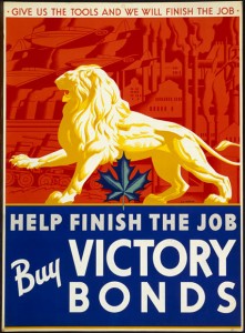 Poster: "Give us the tools and we will finish the job. Help finish the job. Buy Victory Bonds"