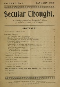 "Secular Thought. A monthly Journal of Rational Criticism In Politics, Science, and Religion"