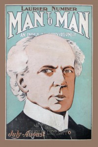 Laurier throws the reader a sidelong glance on the cover of Man-to-Man magazine
