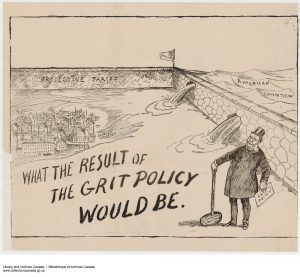 A cartoon titled "What the Result of the Grit Policy Would Be."