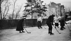 People playing ice hockey