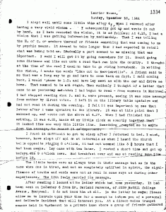 A page from the typescript version of King's journal, 10 December 1944.