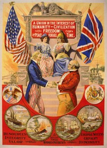 Art featuring Uncle Sam shaking hands with John Bull