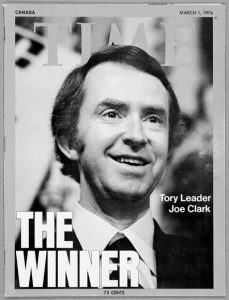 Joe Clark on the cover of Time magazine titled "The Winner"