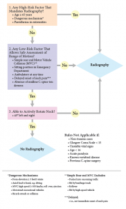 A flow chart algorithm to guide the clinician to decide whether a patient is in need of radiography for their cervical spine injury