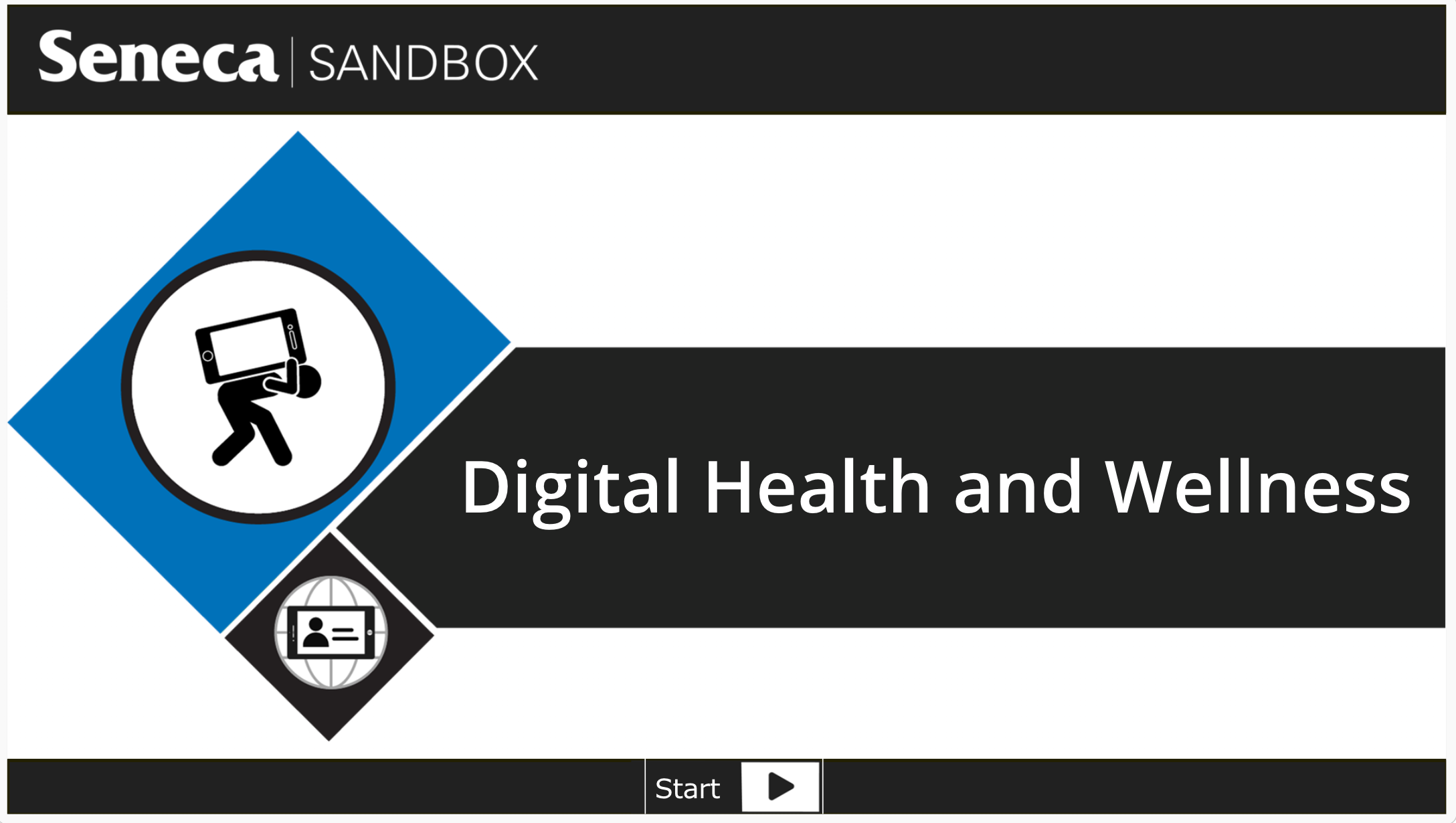 Screenshot of Digital Health and Wellness learning module home screen