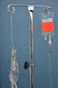 Set up for secondary IV infusion