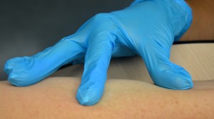Hold skin taut prior to injection