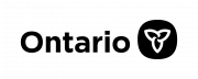 Government of Ontario logo black text with a white stylized trillium