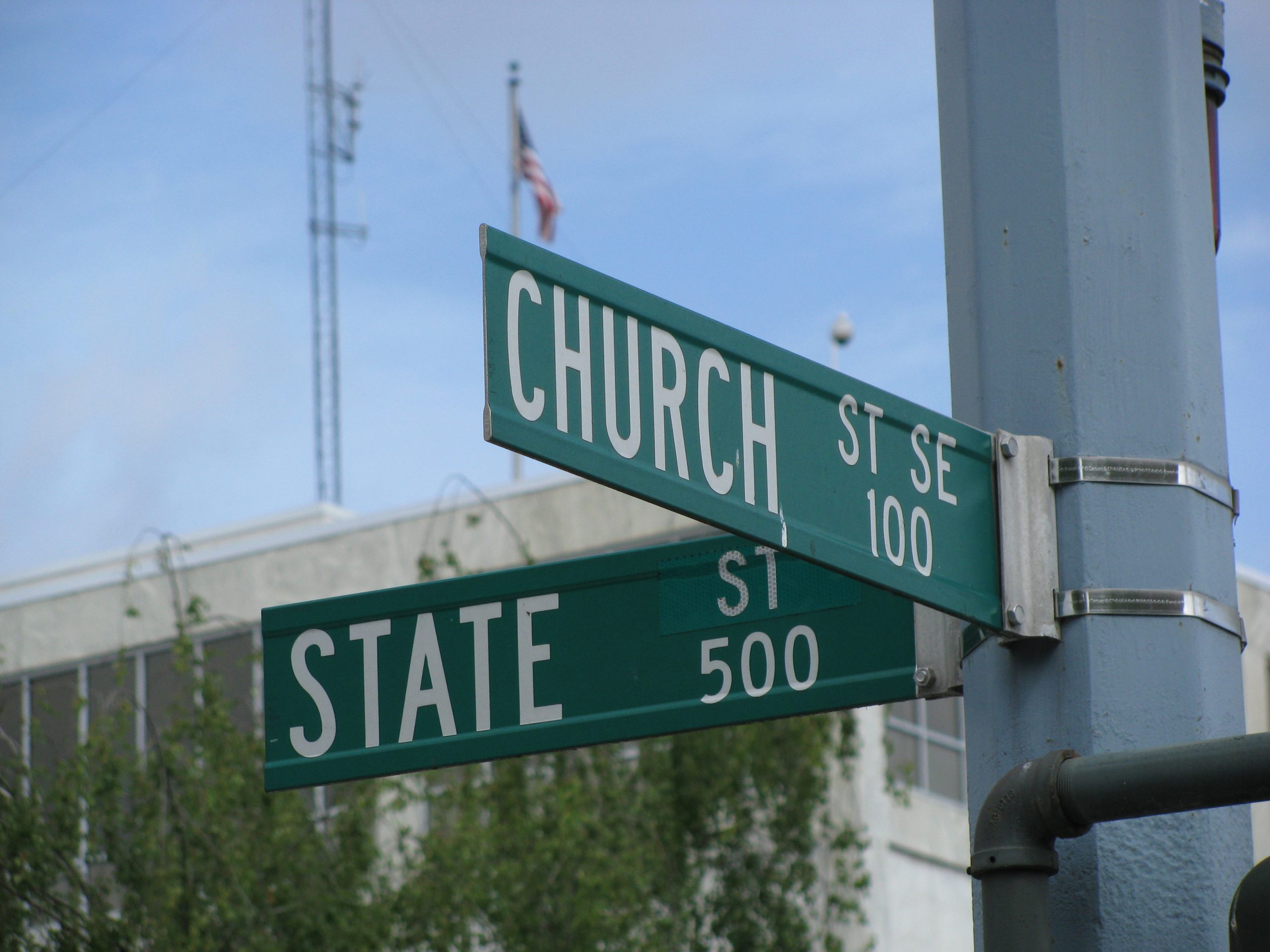 Intersection of Church and State St. – a symbolic separation of paths. Photo credits to: Rachel Patterson (CC BY-NC-SA 2.0) [129]