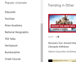 EdPuzzle offers popular video channels for others to use, including YouTube, Khan Academy, National Geographic, Ted Talks, and so on.