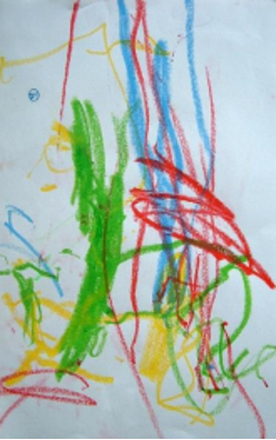 Another childs drawing of "creatures with heads"