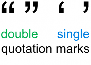 Double quotation marks and single quotation marks