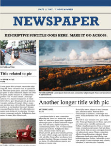 An example of a newspaper with visual formatting.