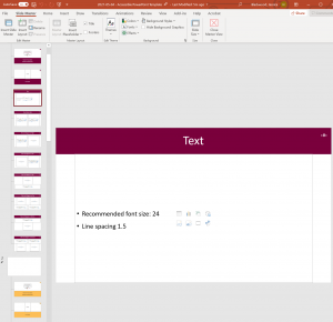 The slide master view in PowerPoint.