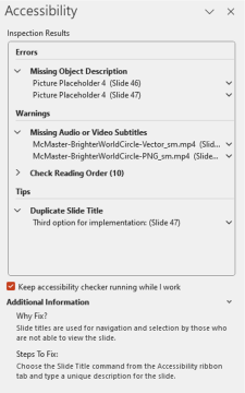 Accessibility Checker in PowerPoint – Accessible Digital Content Training