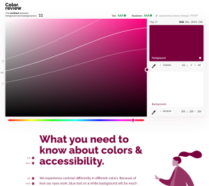 A screenshot of the color.review website comparing Maroon and White.