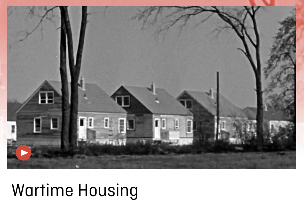 screenshot of wartime housing documentary landing page on NFB