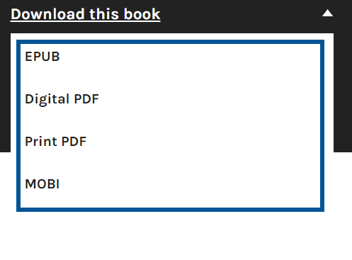 Expanded Download this book drop down menu with several options