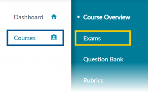 the Course Overview menu right beside the Navigation menu in BetterExaminations.