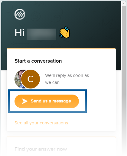 An opened intercom support menu.