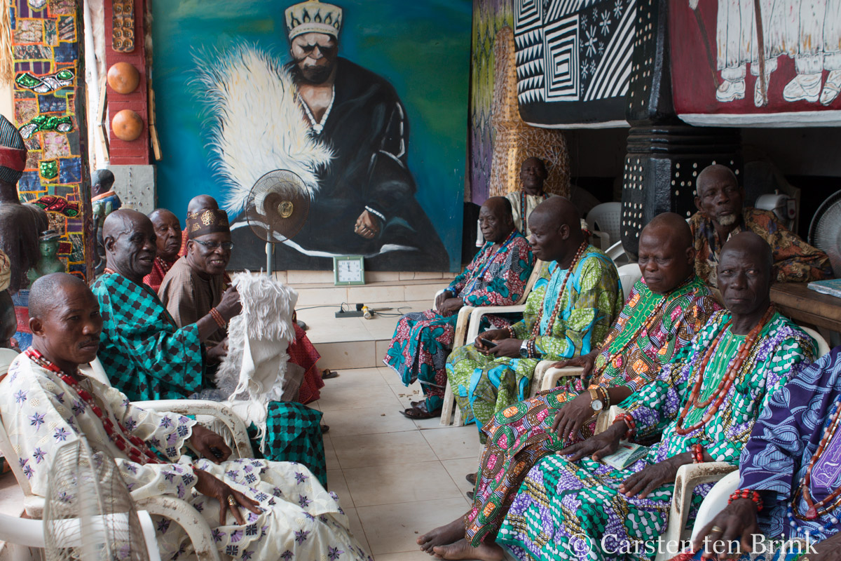 At Abeokuta's Egba Oba palace The advisers to the Oba - when spoken to the council members said that their single biggest responsibility was land matters. Credits to: Carsten ten Brink (CC BY-NC-ND 2.0)