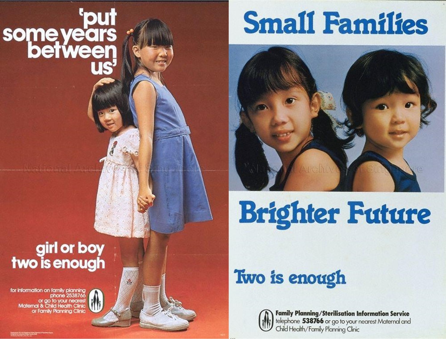 1972 – “Stop at Two” campaign. Singapore Family Planning and Population Board Campaign posters. Credits to: National Archives of Singapore/Singapore Family Planning and Population Board.
