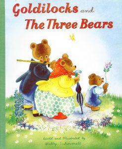 The cover of a children's book of Goldilocks and the Three Bears