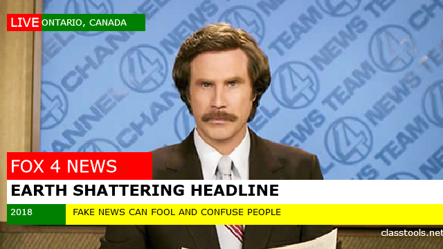 Anchorman Ron Burgundy reporting on the impact of fake news