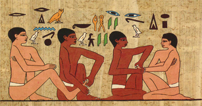 A wall painting found in the tomb of the highest official after the Pharaoh - Ankhmahor