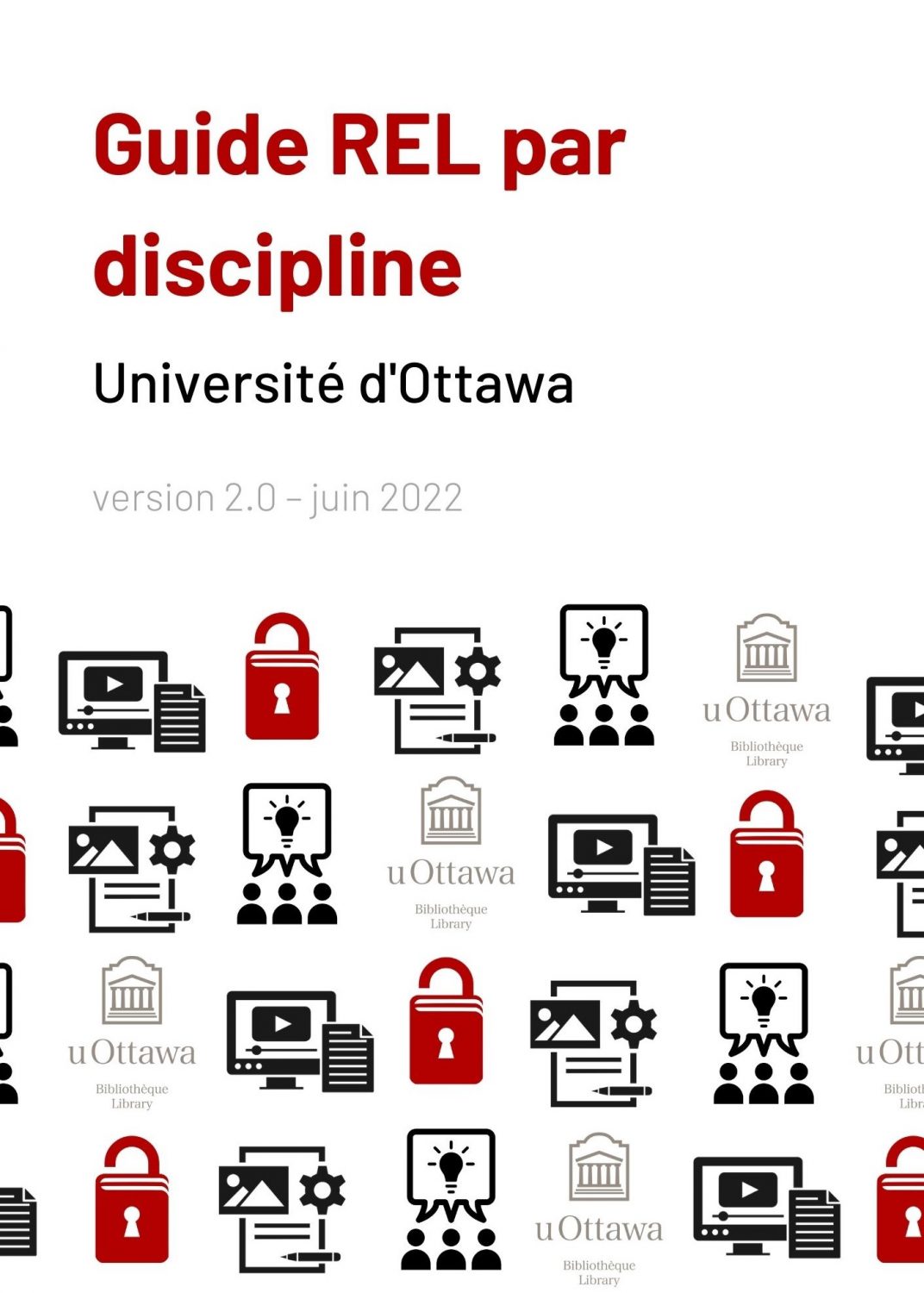 Page couverture de Guide REL par discipline : Université d'Ottawa (version 2.0 - juin 2022)