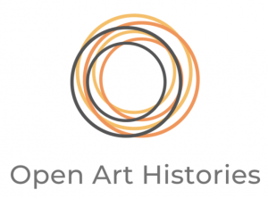 Overlapping orange and grey circles with the text Open Art Histories below.