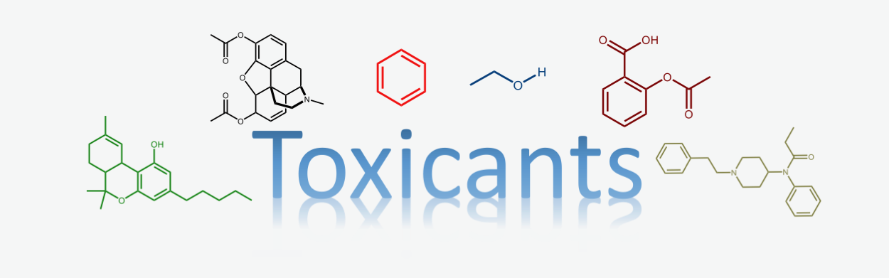 the word toxicants with molecular structures around it