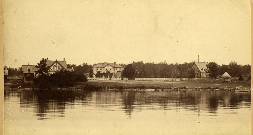View of Shingwauk site from the river.