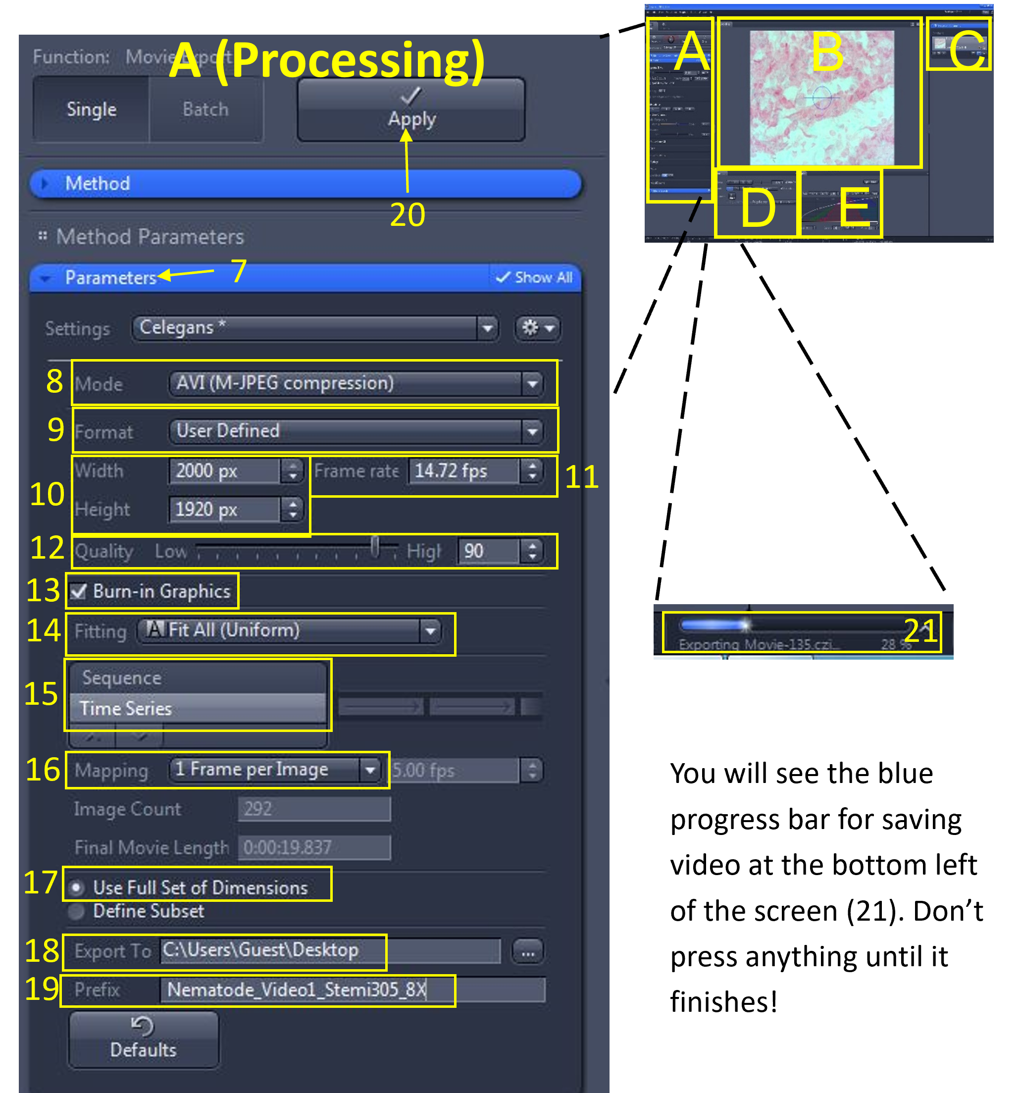 Image showing how to export videos.