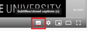 Subtitle/closed captions icon for YouTube.