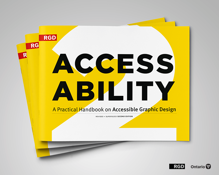 AccessAbility handbook cover featuring a yellow and white background with black text