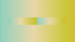 colour gradient of light blue, beige, and lime green blending together with two horizontal rectangles touching in the middle with the same colour gradient applied to each
